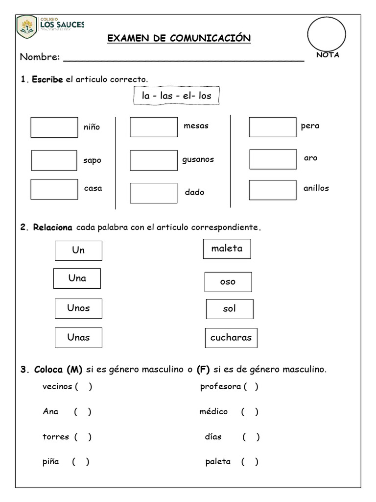 Examen de Comunicación Integral | PDF | Artes del lenguaje y disciplina ...