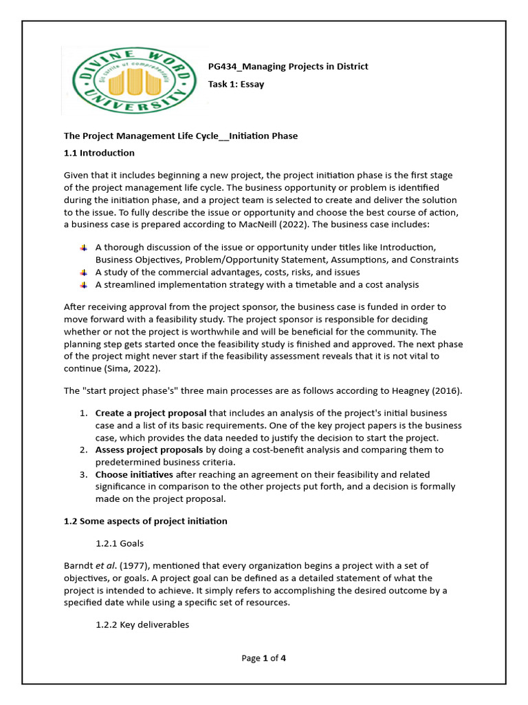 Project Initiation | PDF | Feasibility Study | Project Management