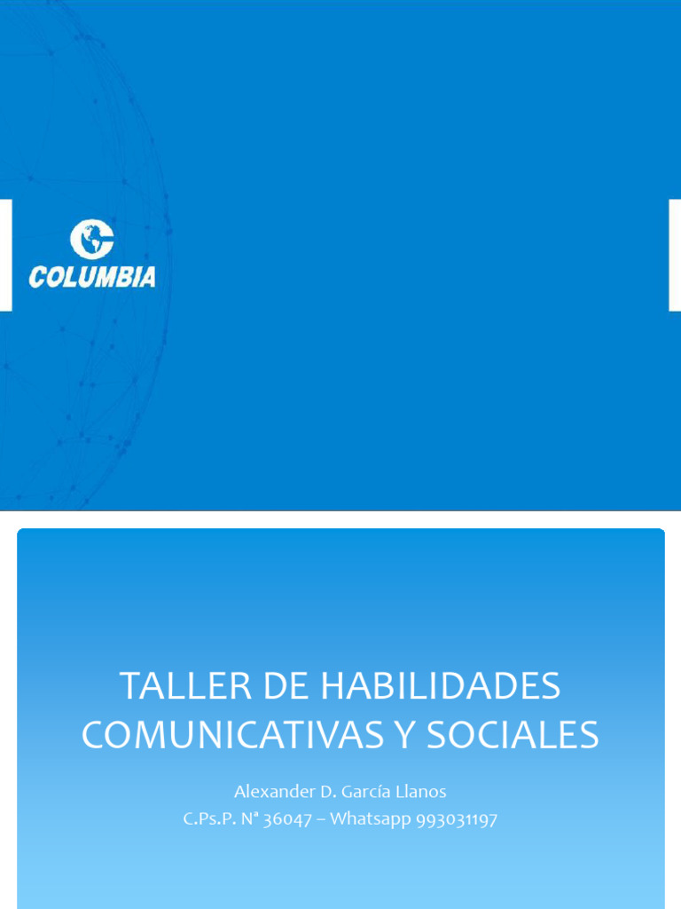 Taller de Habilidades Comunicativas y Sociales | PDF | Comunicación ...