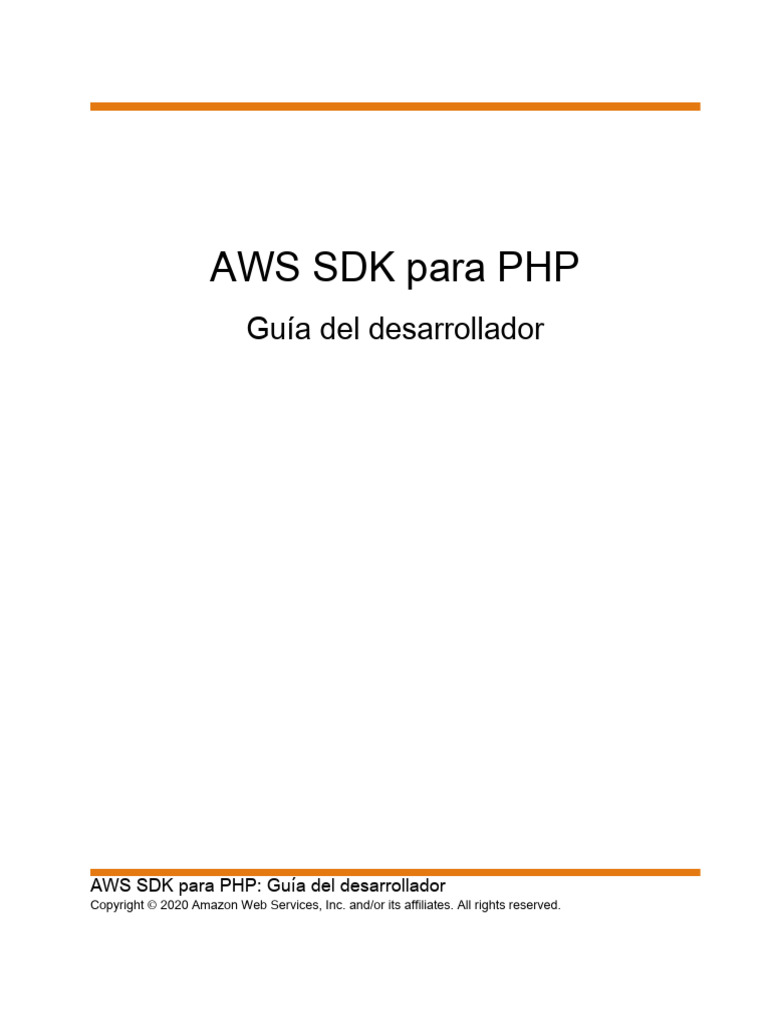 Aws SDK PHP v3 Developer Guide | PDF | Informática