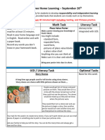 Grade 3 Home Learning September 26th