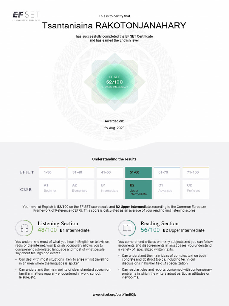Ef set certificate pdf