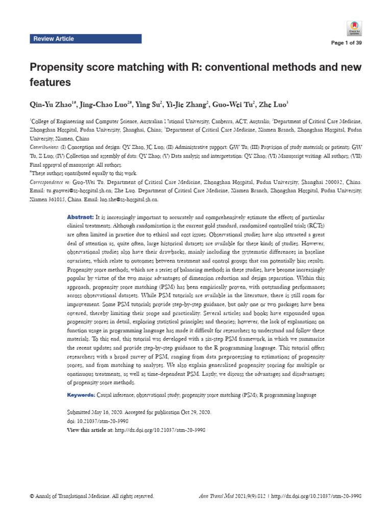 PSM1 | PDF | Randomized Controlled Trial | Statistics