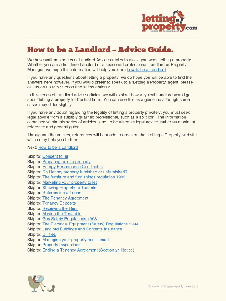 How To Be A Landlord Advice Guide | PDF | Leasehold Estate | Landlord