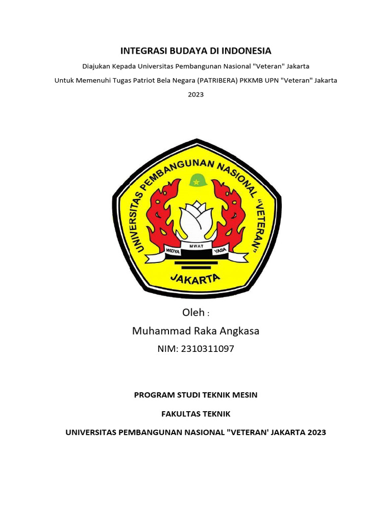 Essay Integrasi Budaya Di Indonesia - Muhammad Raka Angkasa | PDF ...
