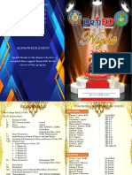 Program/Invitation: Dnhs Physical Arrangements: Dnhs Colors: Dnhs Foods: Dnhs Documentations: DES After-Care: DES
