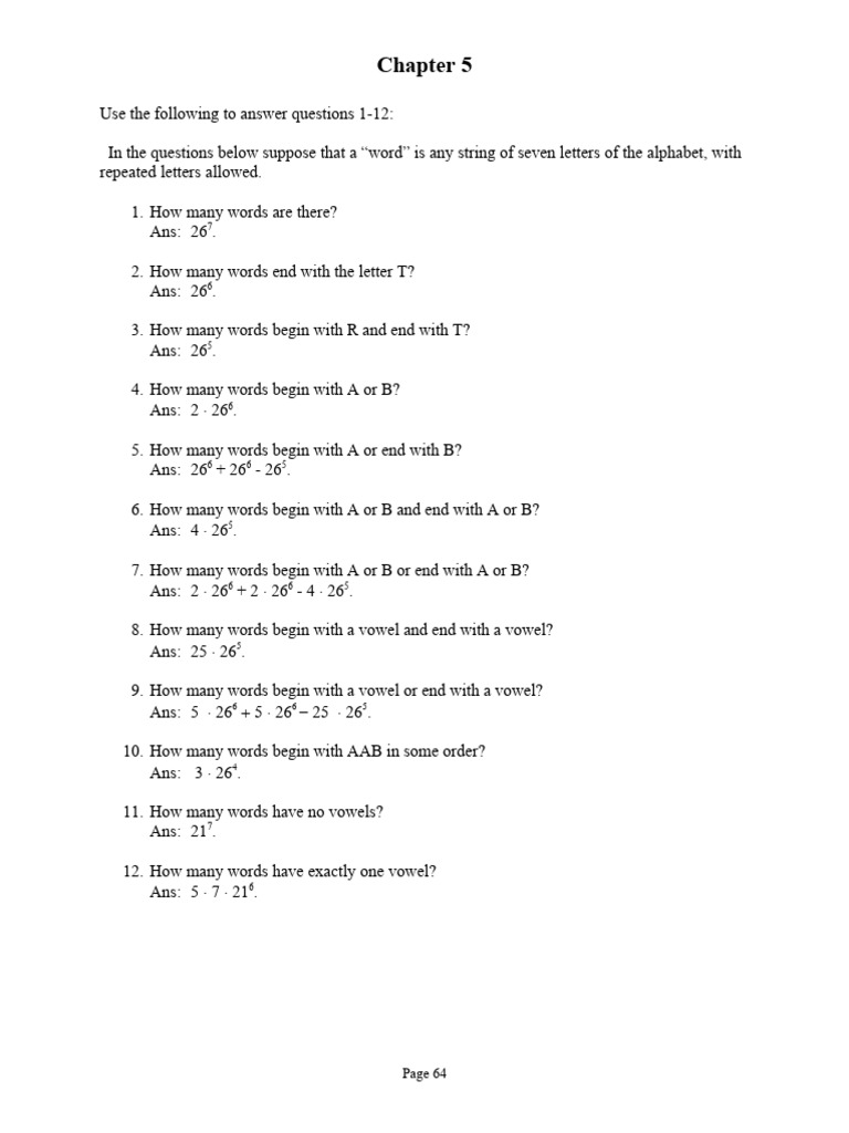 Counting Words and Bit Strings | PDF | Numbers | Permutation