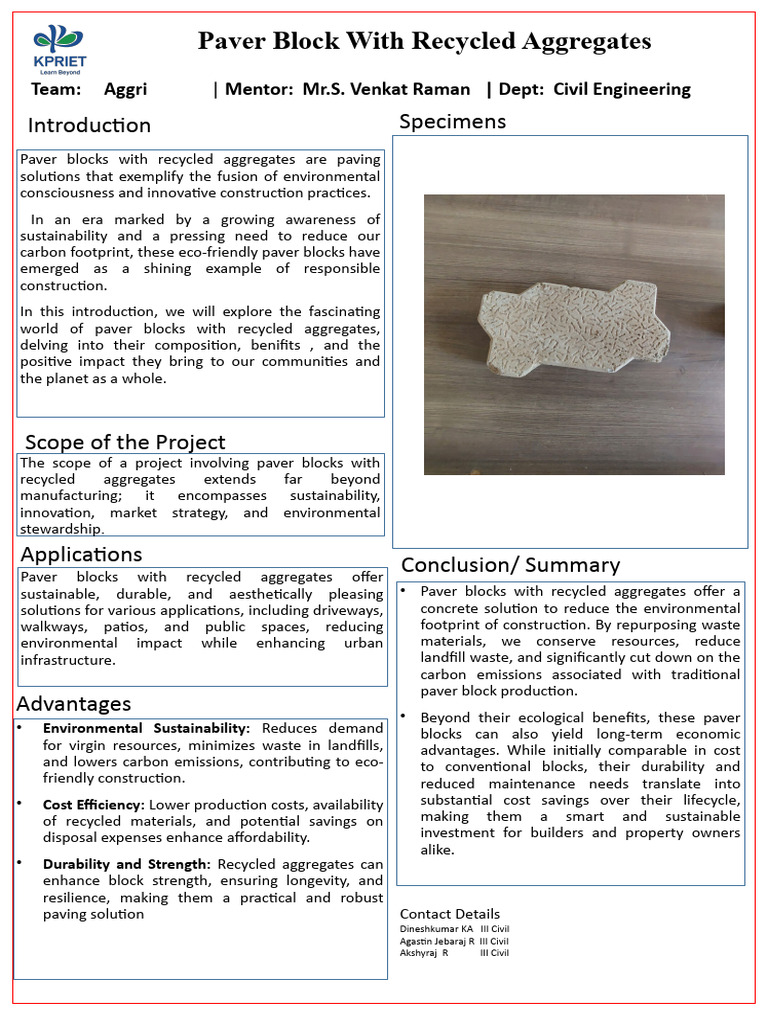 Eco-Friendly Paver Blocks Guide | PDF | Recycling | Sustainability