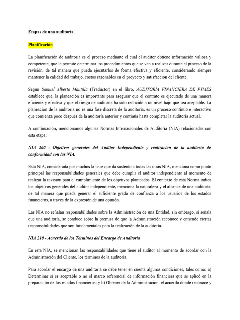 Etapas de Una Auditoría | PDF | Auditoría | Contralor
