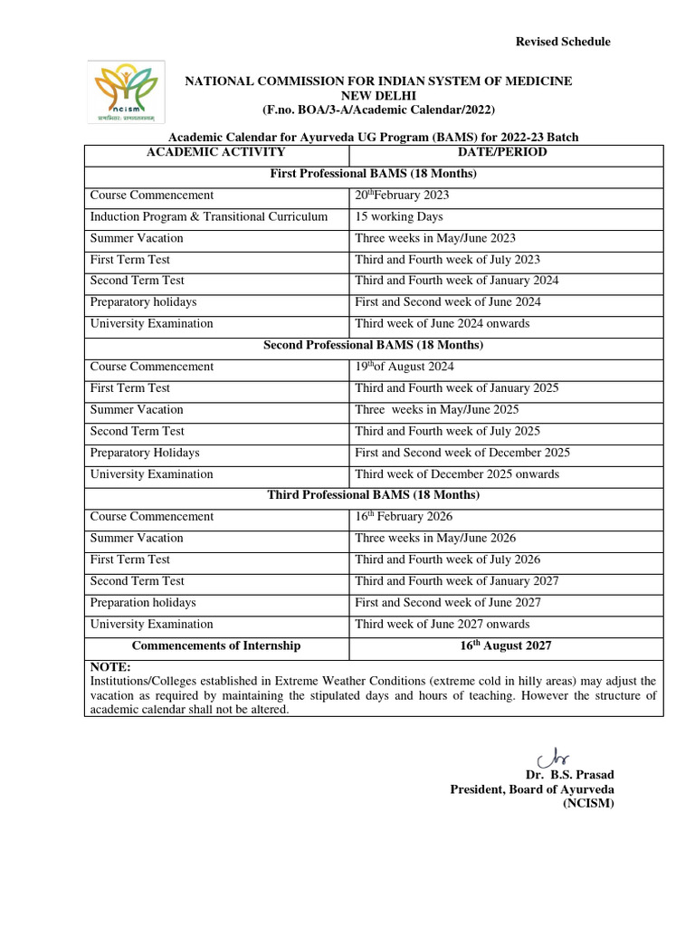 UG Academic Calendar For 2022 23 PDF Academic Term Medicine