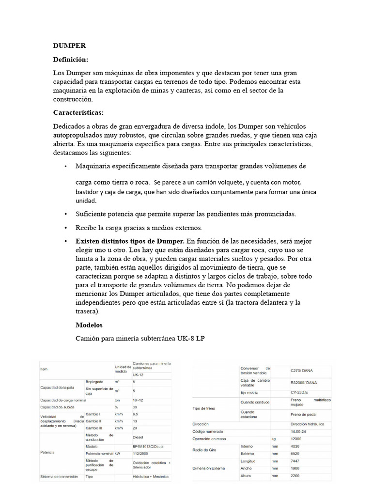 DUMPER | PDF | Camión | Minería