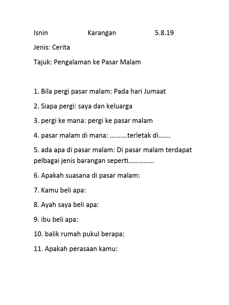 Karangan Pasar Malam Pdf