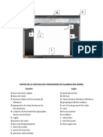 Partes de La Ventana Del Procesador de Palabras MS WORD