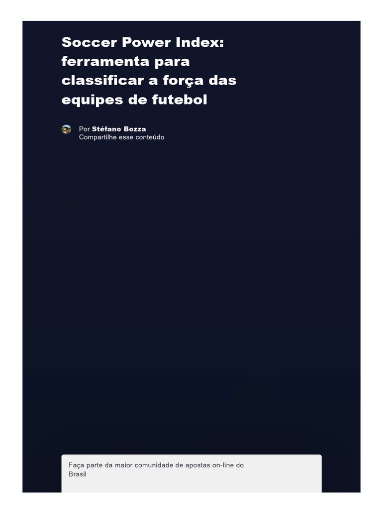 Soccer Power Index_ ferramenta para classificar a força das equipes de