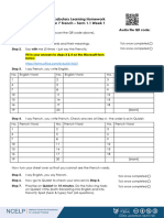 French - Y7 - Term - 1.1 - Week - 1 - Vocab - Learning - Worksheet With Form AW