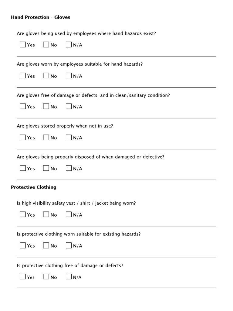 PPE Inspection Checklist SafetyCulture PDF