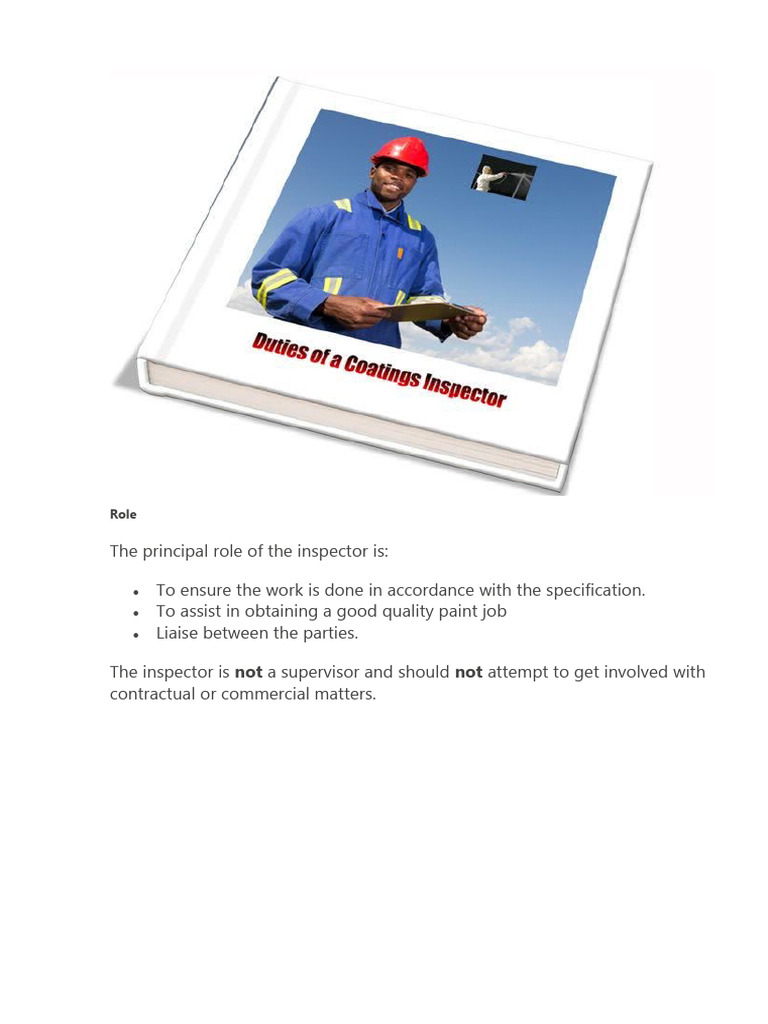 Lesson 2 Duties of A Painting (Coatings) Inspector PDF Corrosion