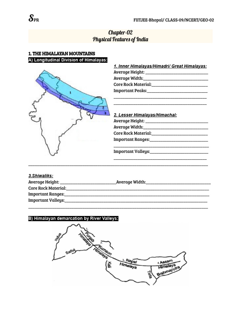 PHYSICAL FEATURES OF INDIA | PDF | Himalayas | Topography