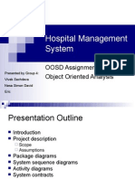 Hospital Management System: OOSD Assignment 1 Object Oriented Analysis