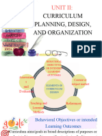 Unit Ii Curriculum Planning, Design, and Organization