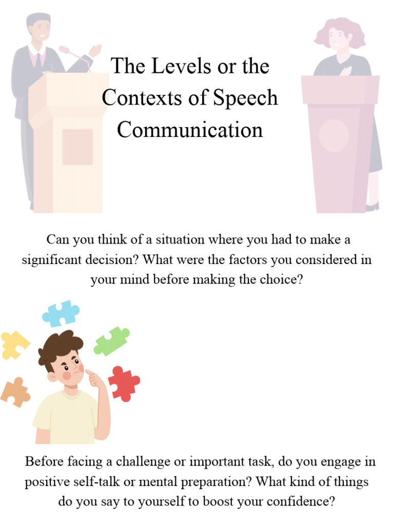 The Levels or The Contexts of Speech Communication PDF