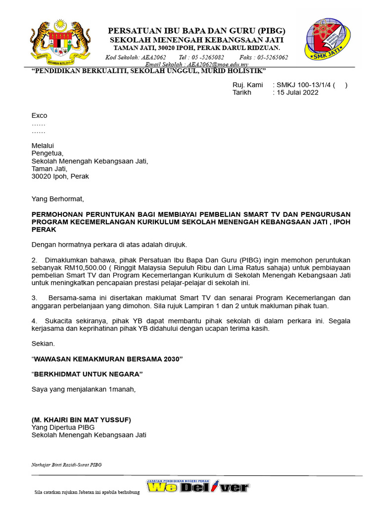 Surat PIBG Ke EXCO | PDF