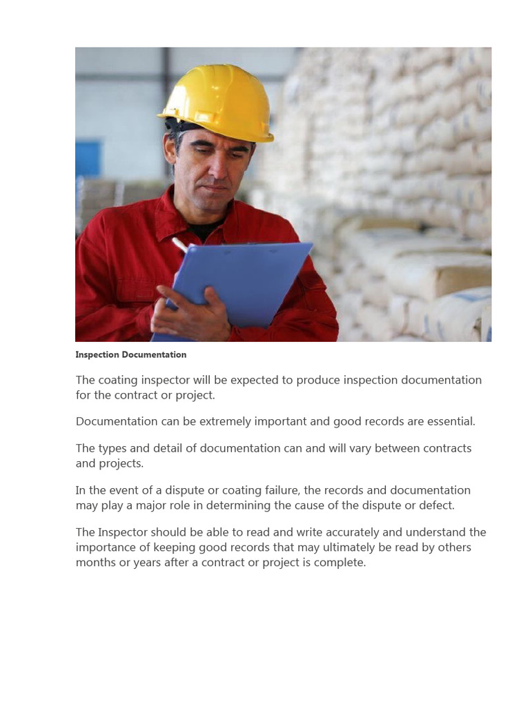 Coating Inspection Documentation Guide | PDF | Technology & Engineering