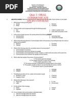 Oral Communication Quiz