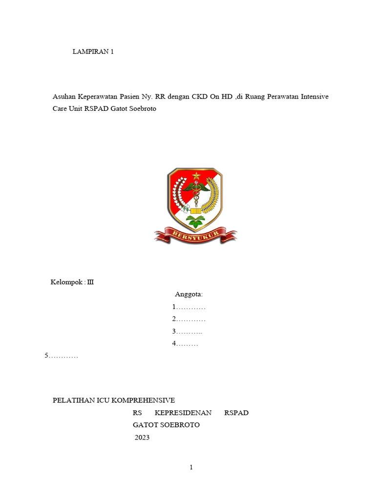 Asuhan Keperawatan CKD di ICU RSPAD | PDF