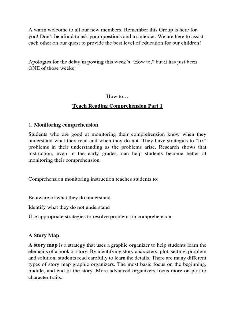 How To Teach Reading Comprehension | PDF | Reading Comprehension ...