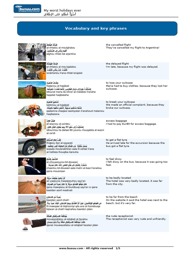 My Worst Holidays Ever Busuu PDF Buildings And Structures