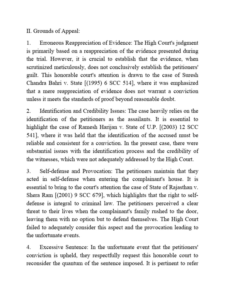 IPC Moot Case Laws PDF Burden Of Proof (Law) Reasonable Doubt