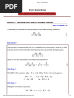 Partial Fractions Examinations 3a Solution