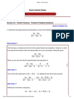 Partial Fractions Examinations 3B Solution