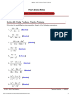 Partial Fractions Examinations 3