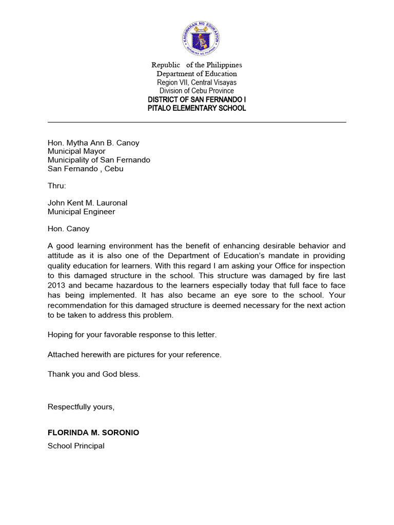 Request for School Structure Inspection | PDF | Wellness