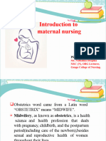 Introduction To Maternal Nursing