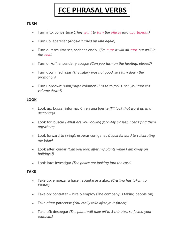 Fce Phrasal Verbs | PDF | Language Arts & Discipline