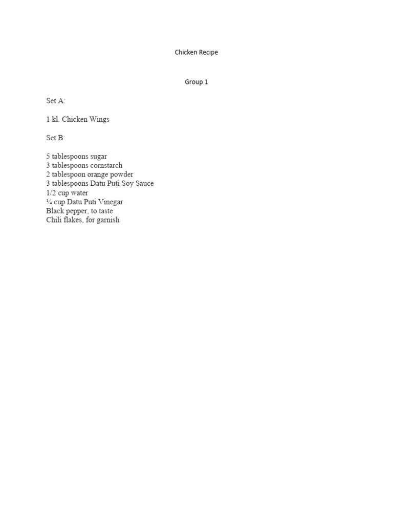 Chicken Recipe | PDF