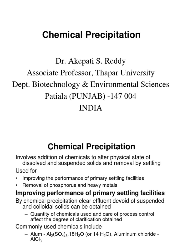 precipitation wastewater treatment