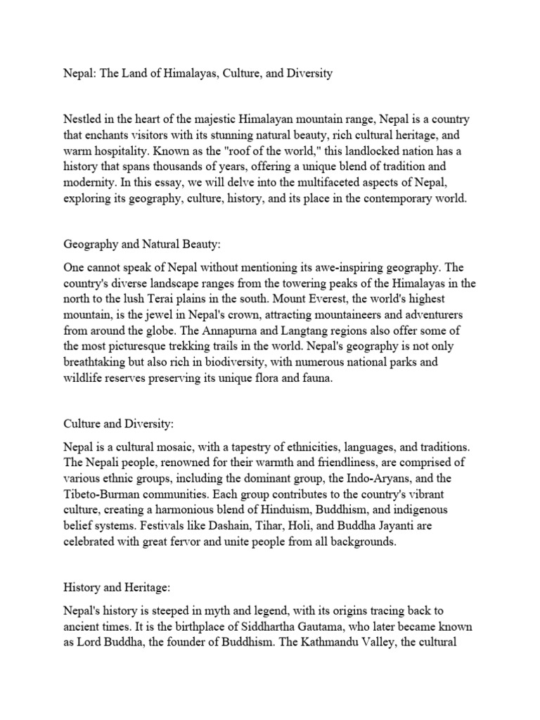 Esay about nepal download free pdf nepal kathmandu