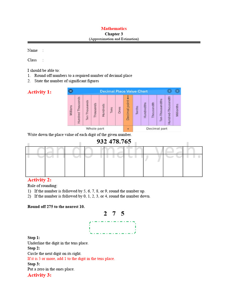 Rounding and Significant Figures Guide | PDF | Significant Figures ...