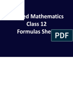 Applied Maths Formula Sheet