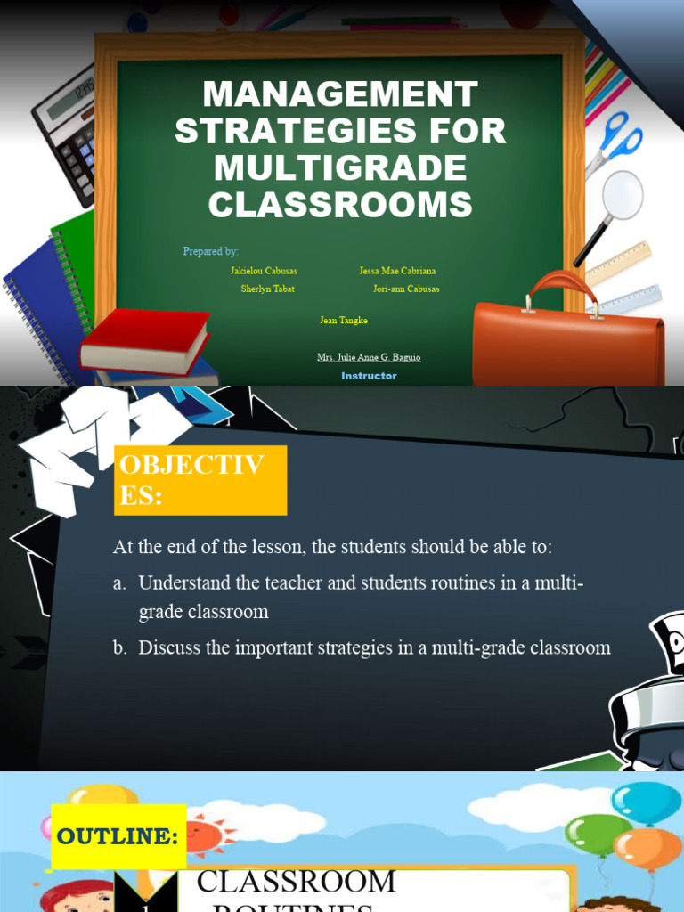Management Strategies For Multigrade Classrooms | PDF