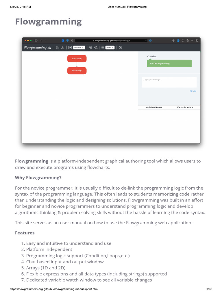 Flowgramming User Manual Guide | PDF | Technology & Engineering
