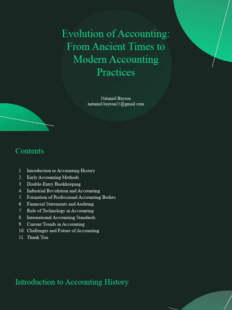 History and Evolution of Accounting | PDF | Accounting | Audit