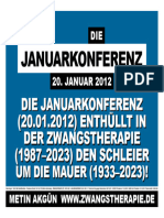Metin Akgün: "Die Januarkonferenz (20.01.2012) Enthüllt in Der Zwangstherapie (1987-2023) Den Schleier Um Die Mauer (1933-2023) !"