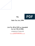 Sales Tax Act, 1990 Upto 15.01.2022