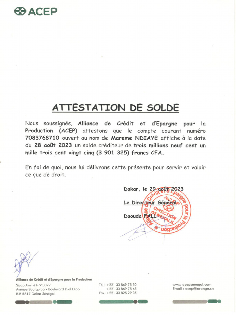 comment demander une attestation de solde bancaire lcl