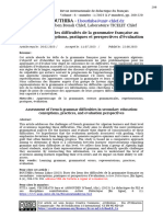 États Des Lieux Des Difficultés de La Grammaire Française Au Secondaire